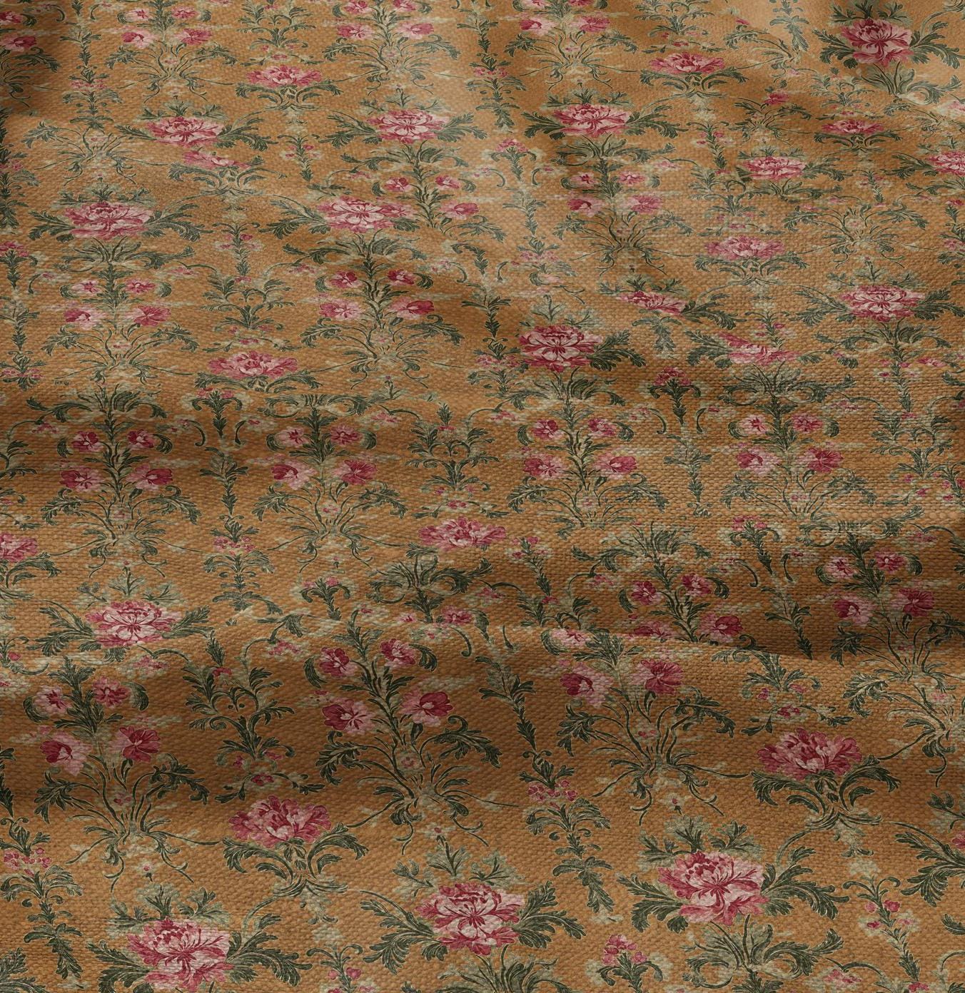 100% LINEN Fabric Regency yellow - french floral linen Fabric by the Yard LithuanianLinen for upholstery dressmaking curtains home textile