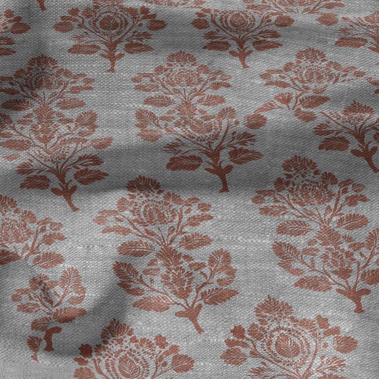 100% LINEN Fabric Pink block print - Heritage indian block print on linen print upholstery curtains dress making