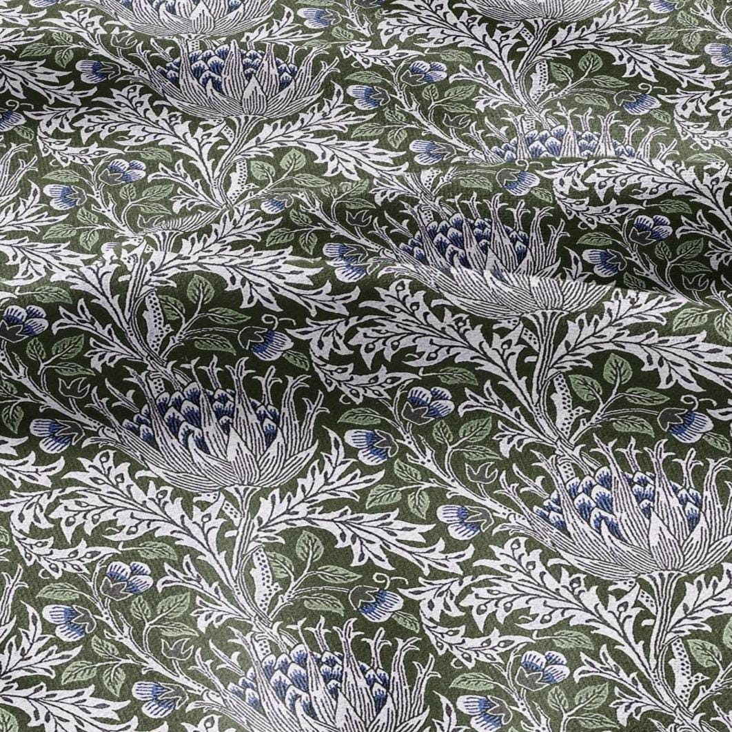 William Morris Artichoke 100% LINEN Art and Crafts Fabric - Victorian 200gsm flax linen fabric botanical floral 2537
