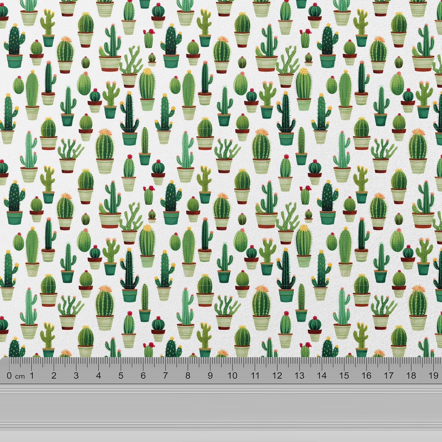 100% LINEN Fabric green Cactus - botanical flax fabric Greenery print upholstery dressmaking clothing - Tropical Floral flax Spring fabric
