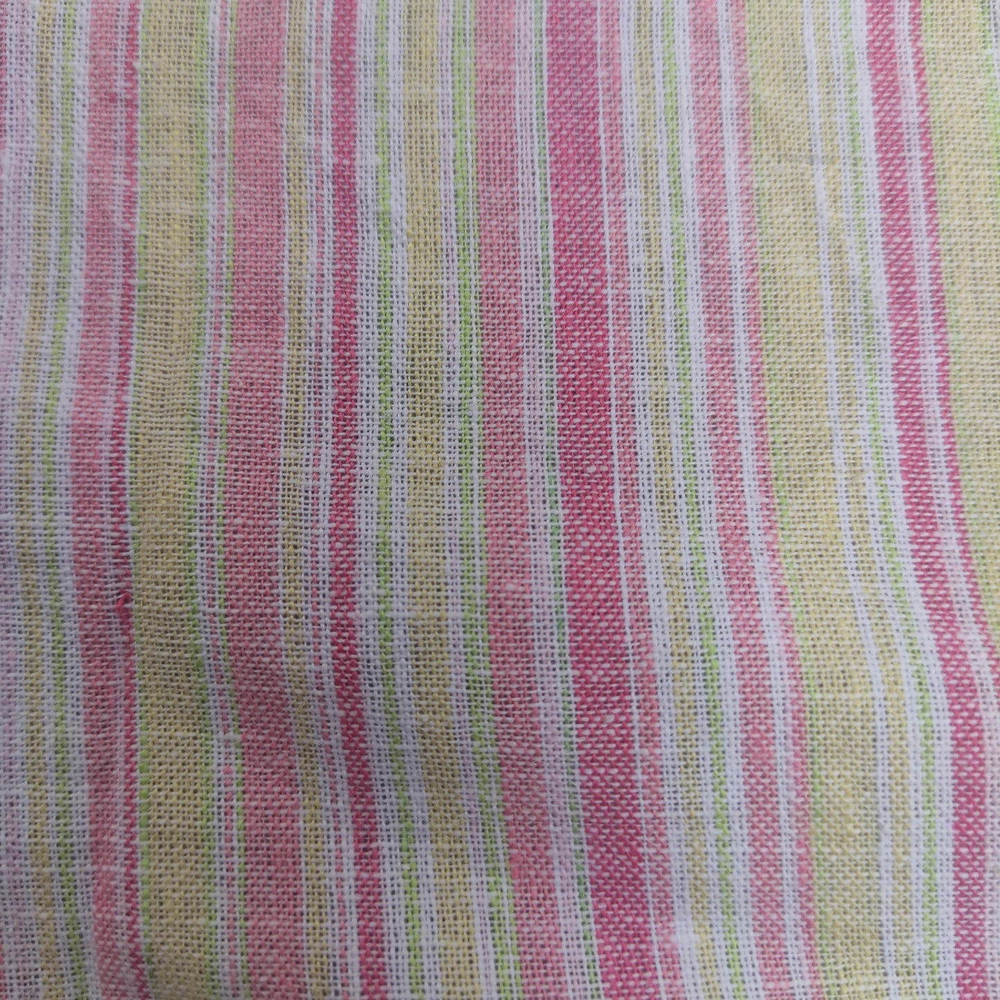 Premium Linen Fabric Santorini striped pink | Midweight multicolor stripes | fabric for home textile curtains tablecloth T137