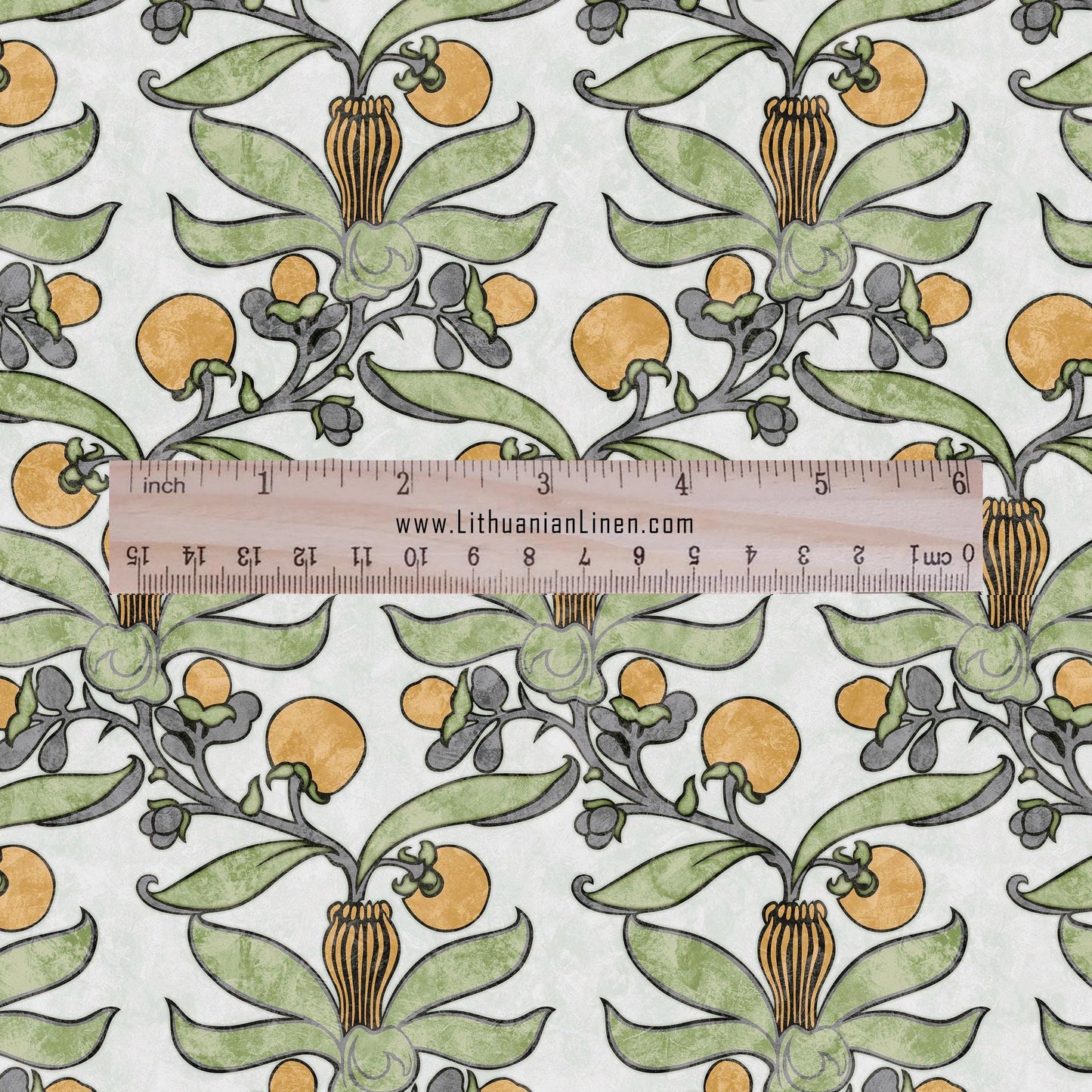 Passion fruit CFA Voysey print on 100% LINEN - Art Nouveau Art crafts linen Fabric - botanical Historical upholstery home textile