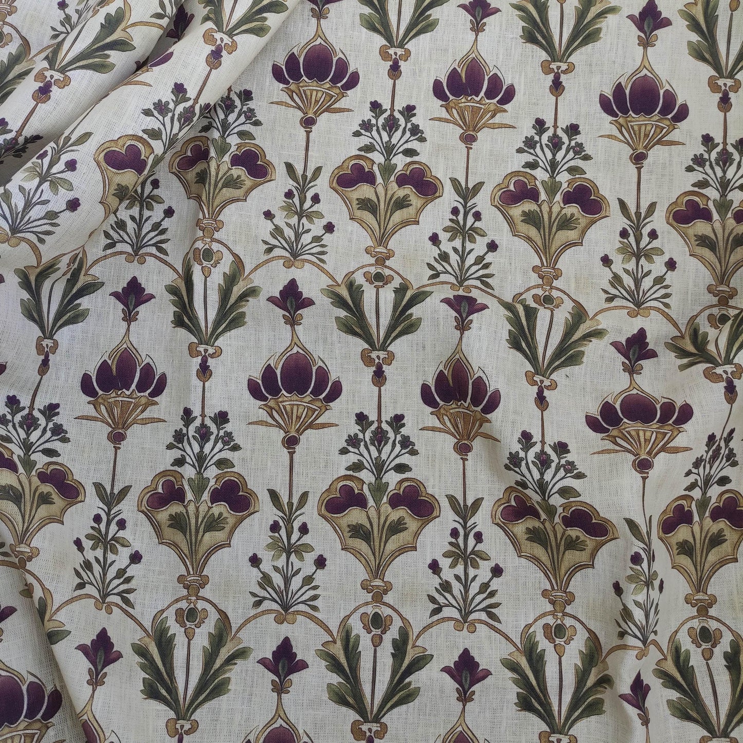 100% LINEN Fabric queen Victoria print linen - regency linen botanical fabric for upholstery home decor dress making