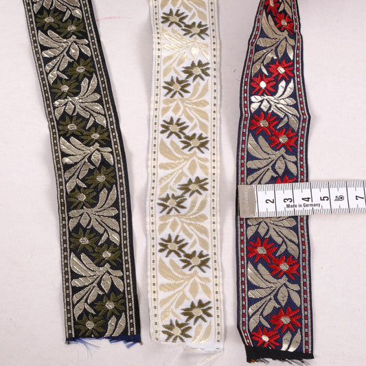 Zilvitis - White Floral ribbon 40mm - 1452S