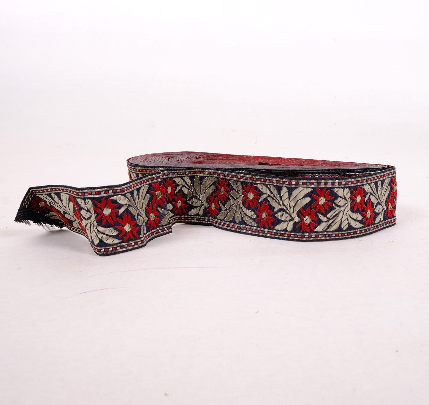 zilvitis - Floral ribbon - dark red 40mm - 1140S