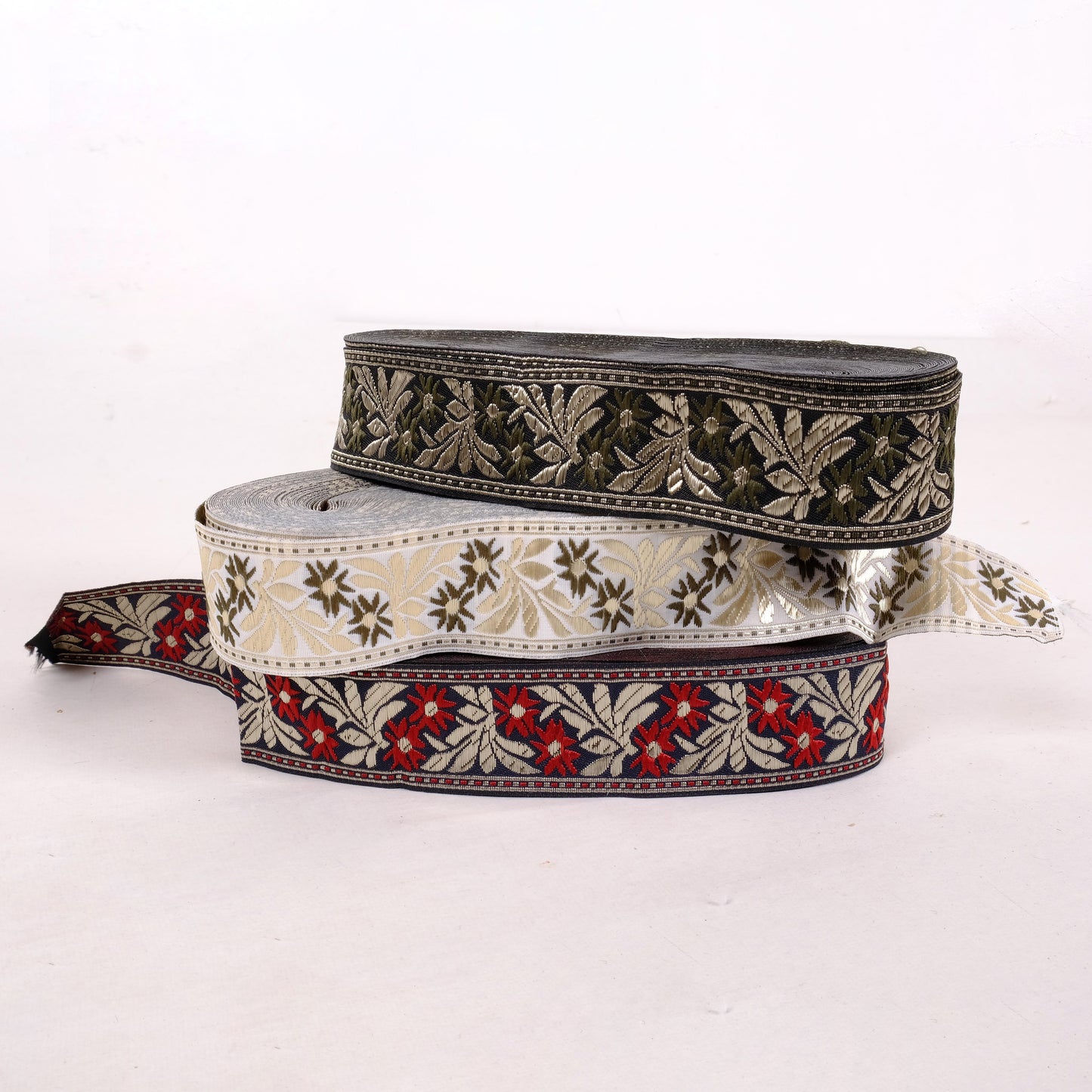 zilvitis - Floral ribbon - dark red 40mm - 1140S