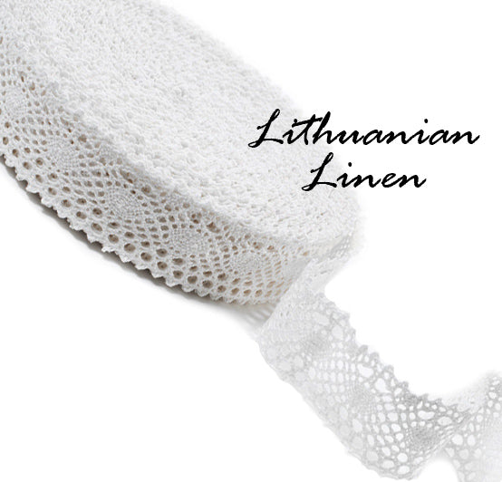 Gertrude Linen lace trim - white 45mm - 1176L