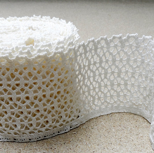 Flora Linen lace - white 80mm - 1180L