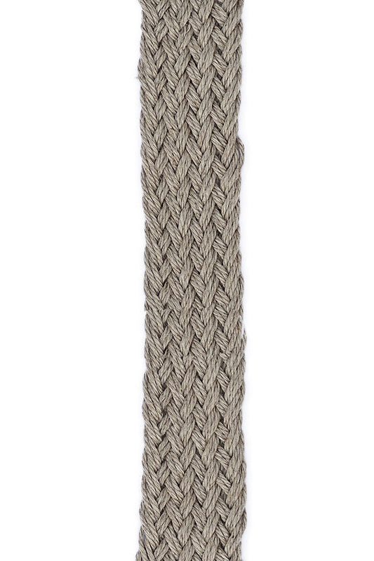 Braided flat linen rope - natur - 1900G
