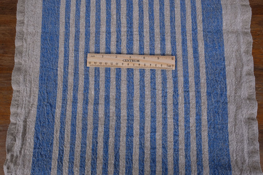 Blue natur - sack weave - linen fabric - Provence - 473A