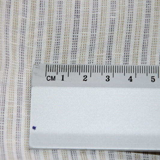 Finest light linen - pinstripes white brown - linen fabric - 465L