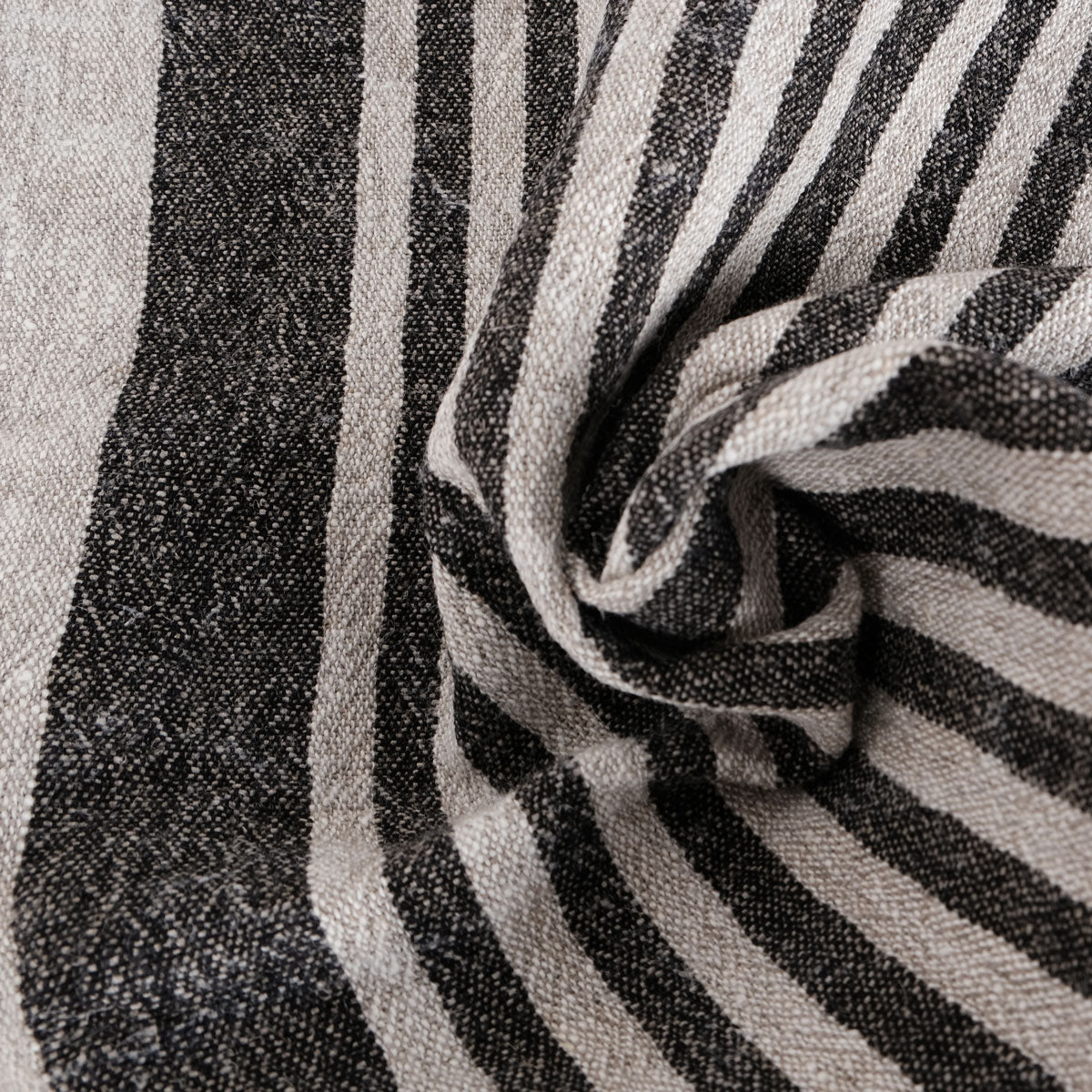 Black natur - sack weave - linen fabric - Provence - 474A