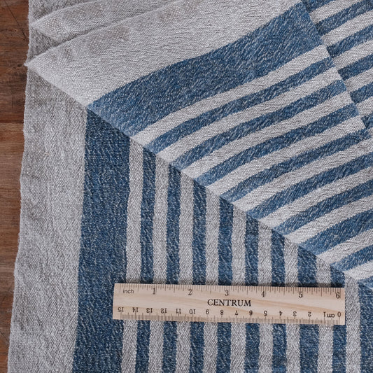 Blue navy & natur- sack weave - linen fabric - Provence - 480A