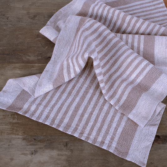 Brown natur - sack weave - linen fabric - Provence - 479A