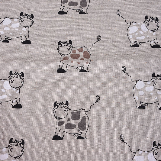 Print Cow - Linen cotton blended fabric - 964P