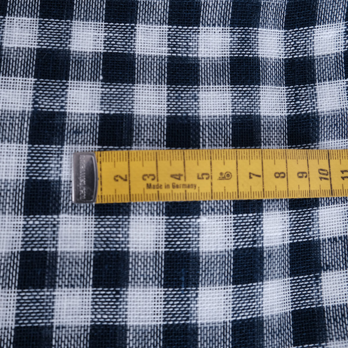 Sheer linen fabric - black white check - 963Z