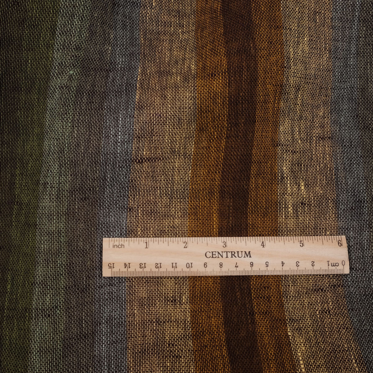 Sheer linen fabric - striped brown - 803SH