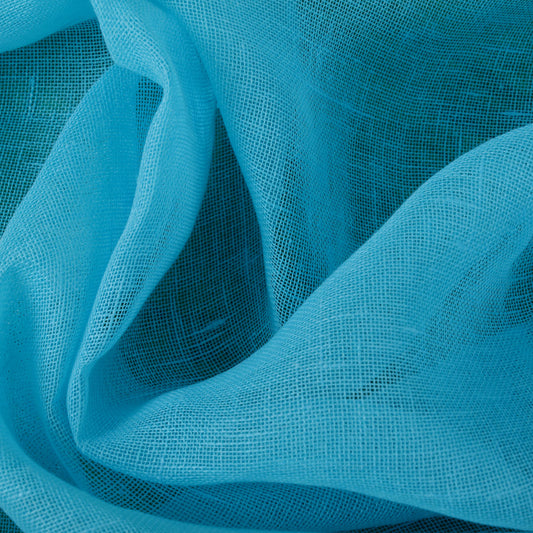 Sheer gauze - linen fabric - turquoise bue - 849SH