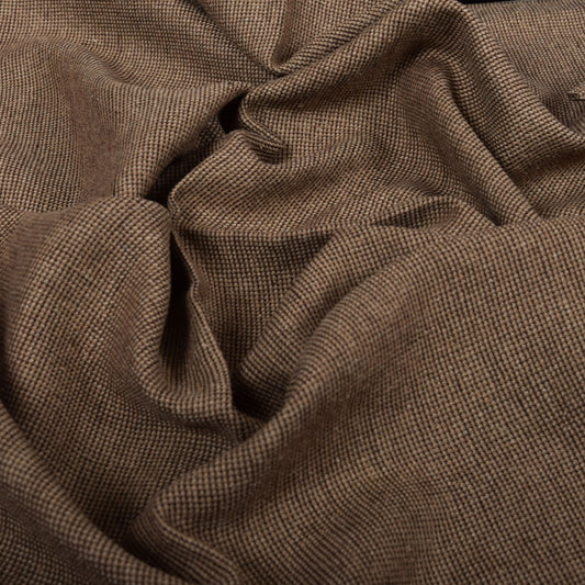 Chambre brown houndstooth - linen fabric - 589M