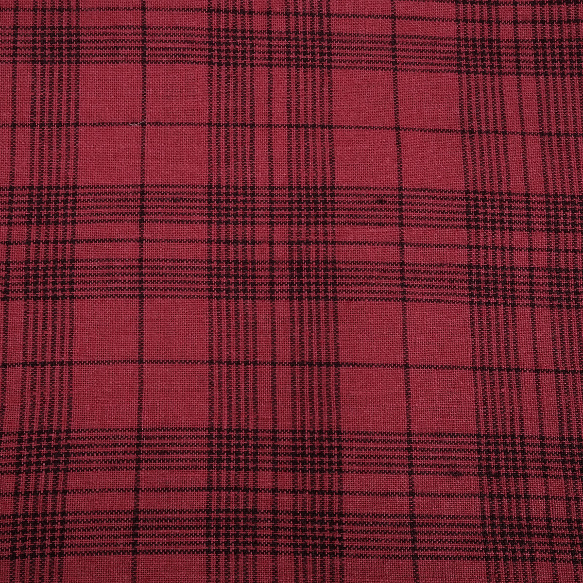 Tartan red - linen fabric - 561M