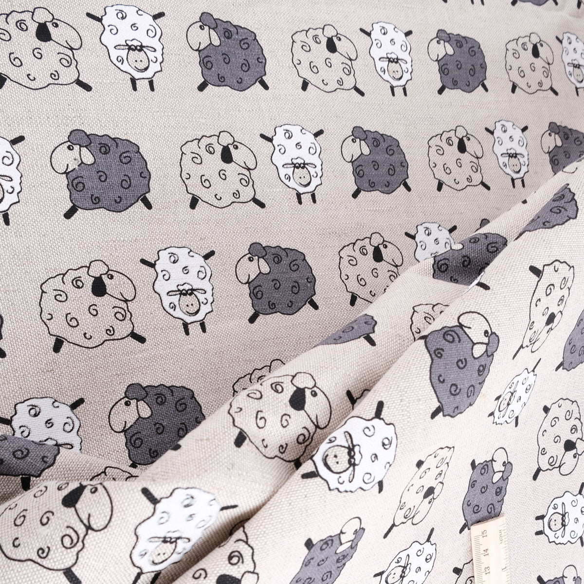 Sheep print - Linen cotton blended fabric - 978P