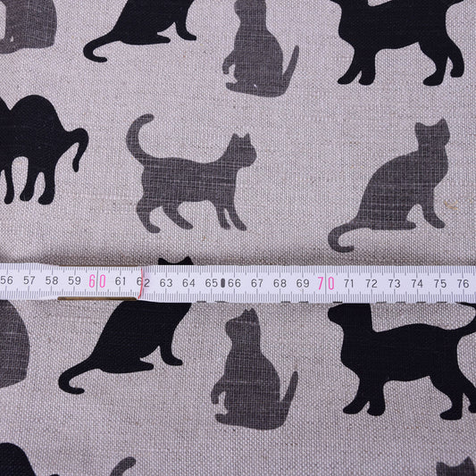 Cats print - Linen cotton blended fabric - 979P
