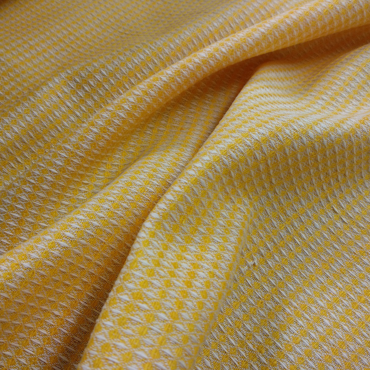 Waffle - yellow - semi linen fabric - 553H