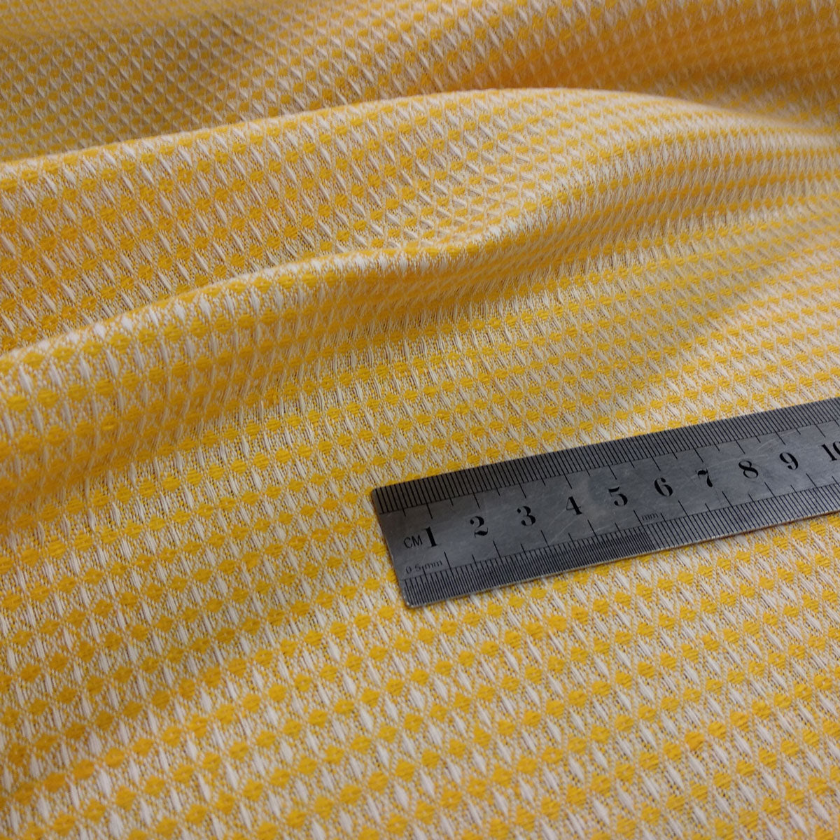 Waffle - yellow - semi linen fabric - 553H