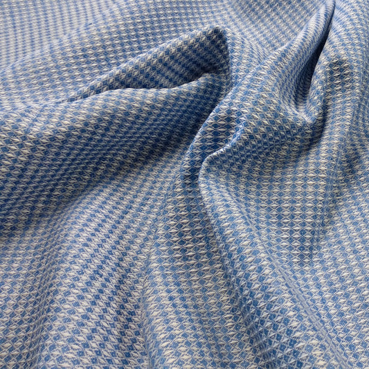 Waffle - blue - semi linen fabric - 525CL