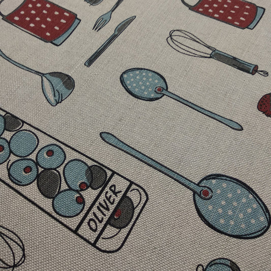 Print kitchen tools - Linen cotton blended fabric - 782P