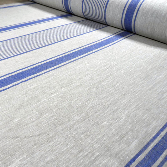 Village blue - linen fabric - 235H