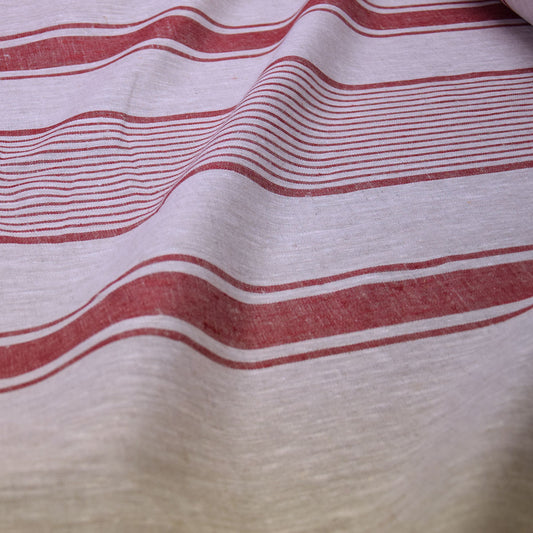 Village burgundy - linen fabric - 468H