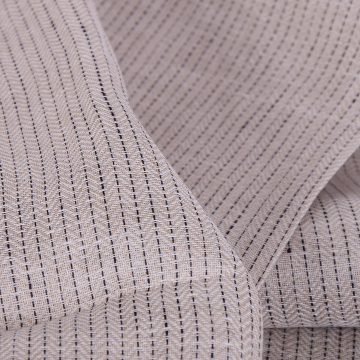 Herringbone - natur striped - linen fabric - 515M