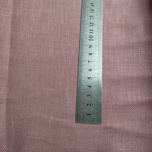 Sakura pink - herringbone - linen fabric - 093M