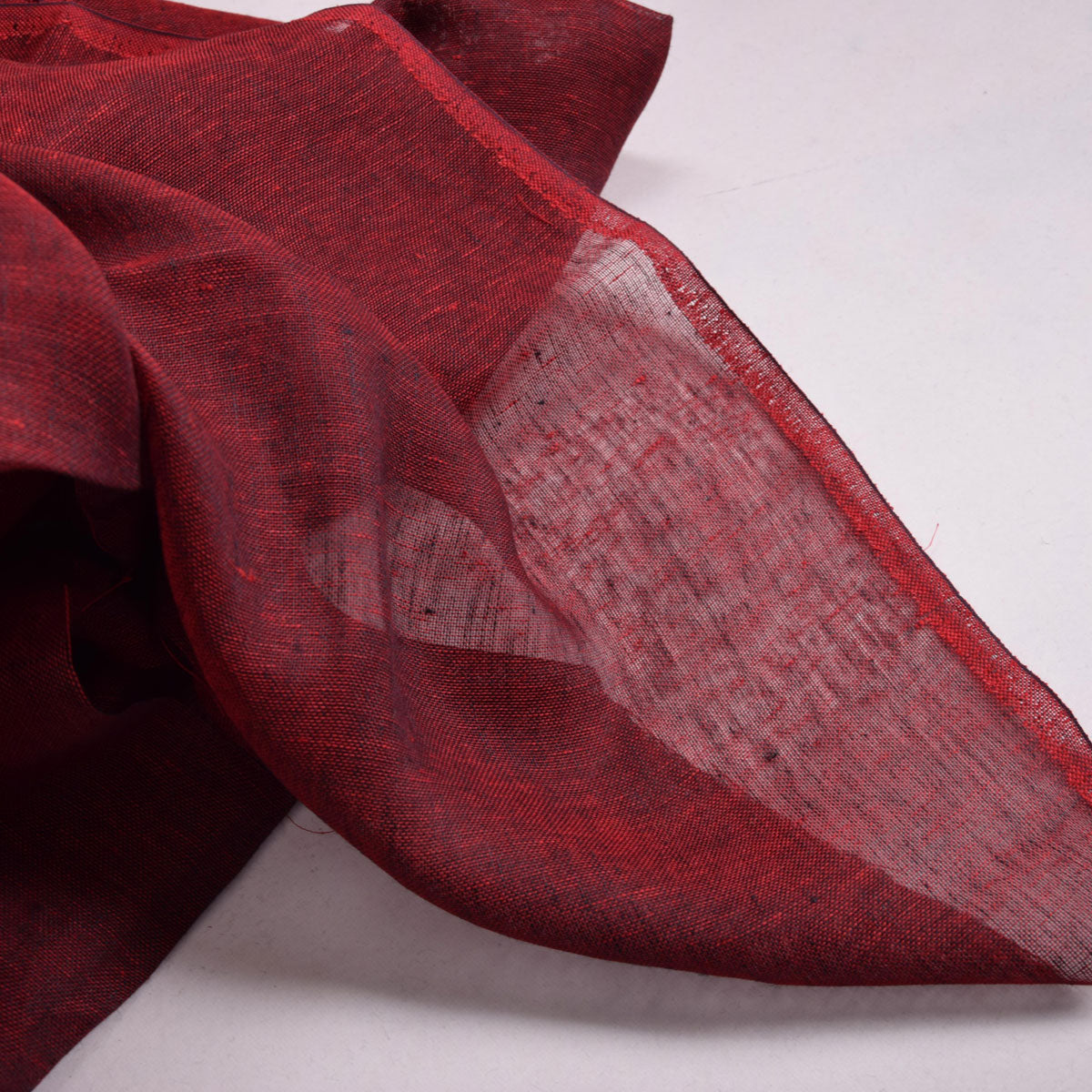 Sheer gauze - linen fabric - burgundy red - 805SH