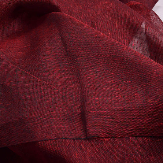 Sheer gauze - linen fabric - burgundy red - 805SH