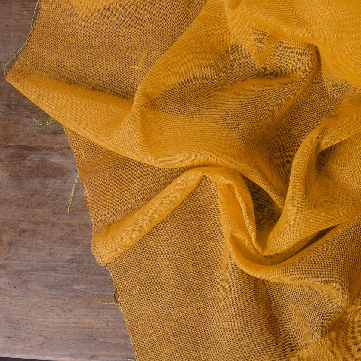 Sheer gauze - linen fabric - mustard yellow - 825SH