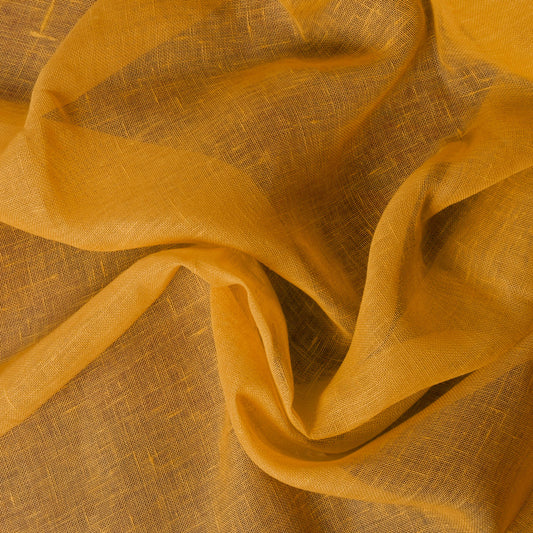 Sheer gauze - linen fabric - mustard yellow - 825SH