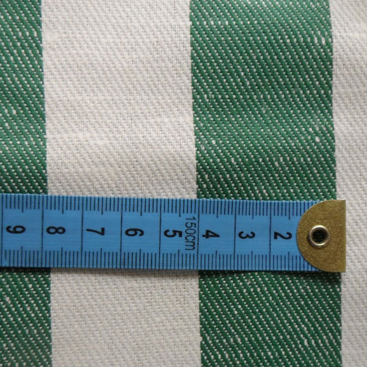 Maxi striped - white green - linen fabric - 248M