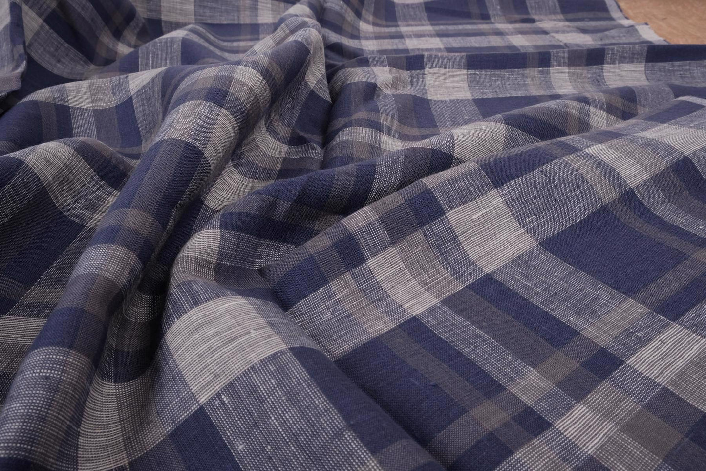 Tartain purple - linen fabric - 107P