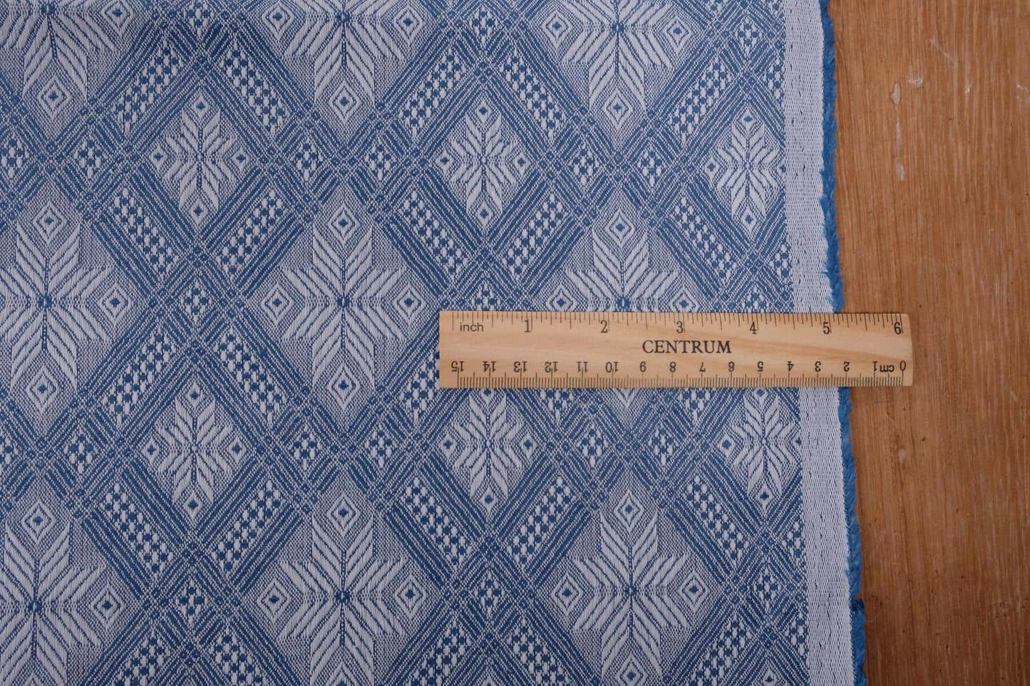 Bajore - Jacquard Blue Geometric - linen fabric - 108P