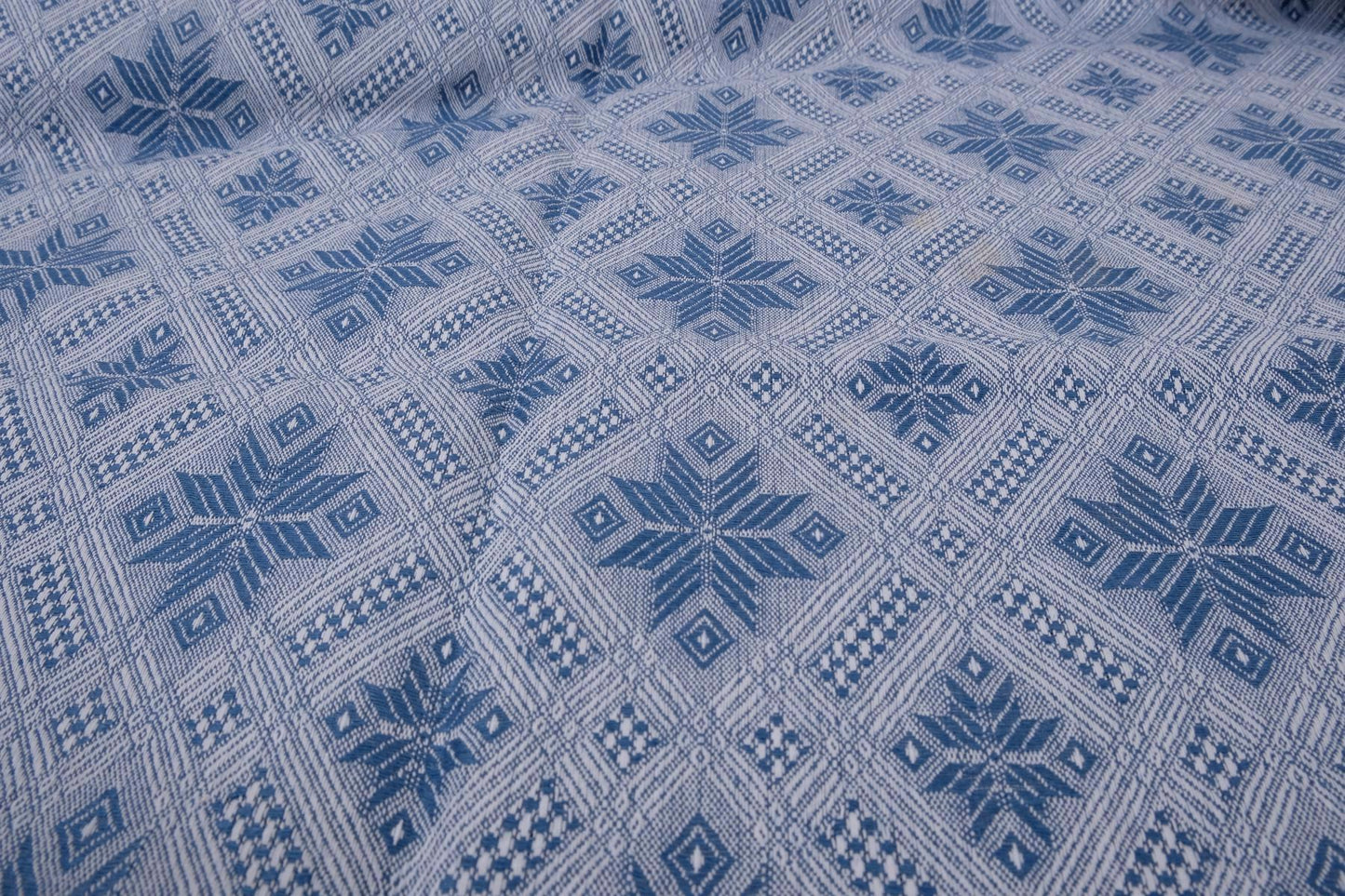 Bajore - Jacquard Blue Geometric - linen fabric - 108P