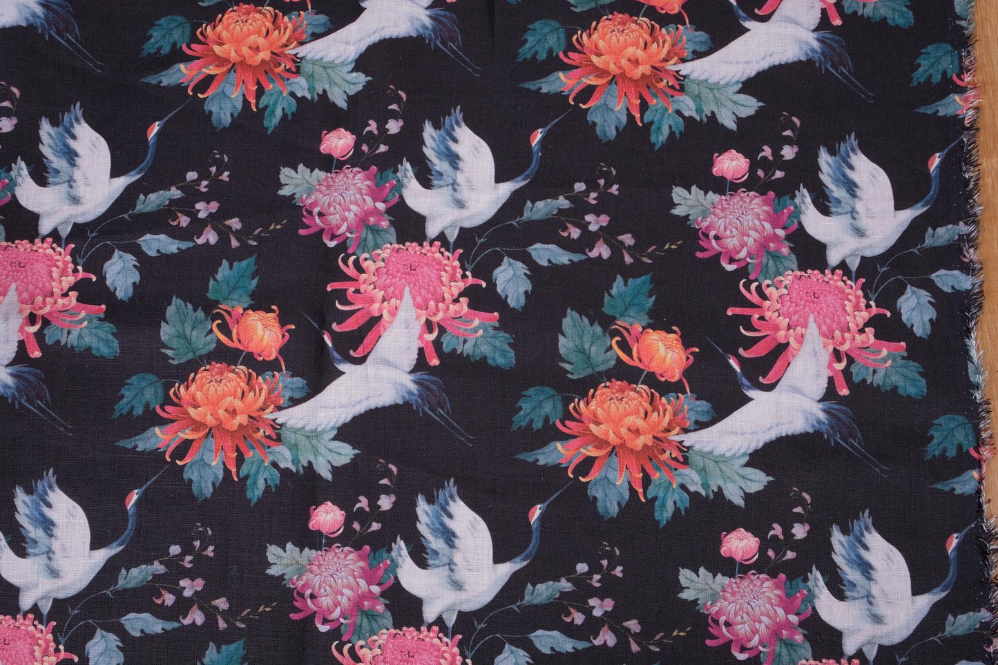 Floral with crane - print - 122LP