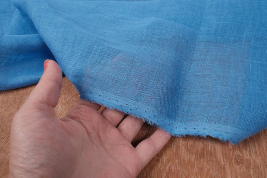 Sheer GAUZE linen fabric - calm blue - 151SH
