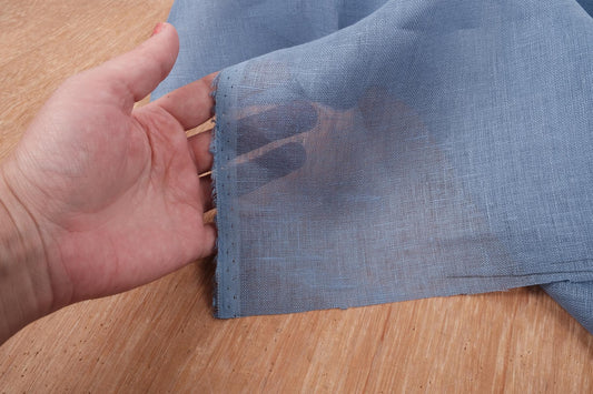 Sheer GAUZE linen fabric - Light sky - 392SH