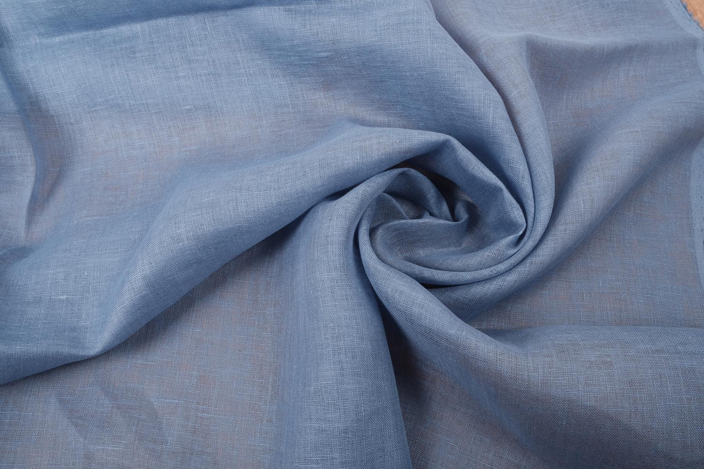 Sheer GAUZE linen fabric - Light sky - 392SH