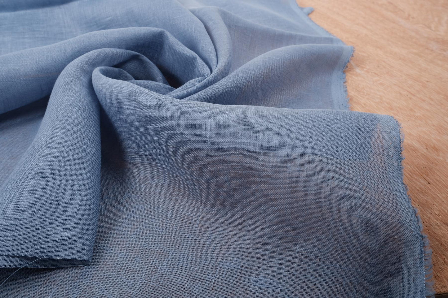 Sheer GAUZE linen fabric - Light sky - 392SH