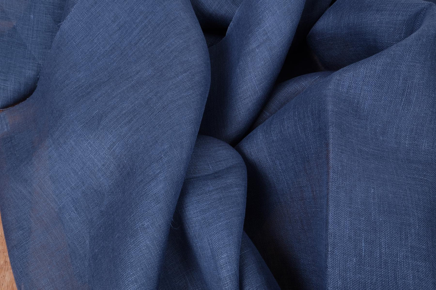 Sheer GAUZE linen fabric - lake blue - 161SH