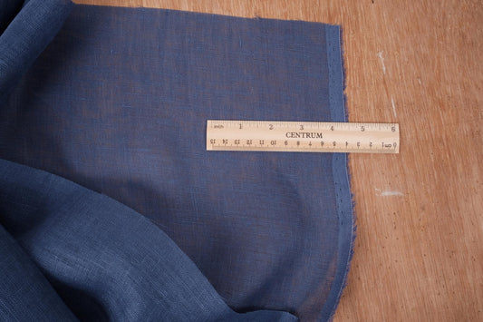 Sheer GAUZE linen fabric - lake blue - 161SH