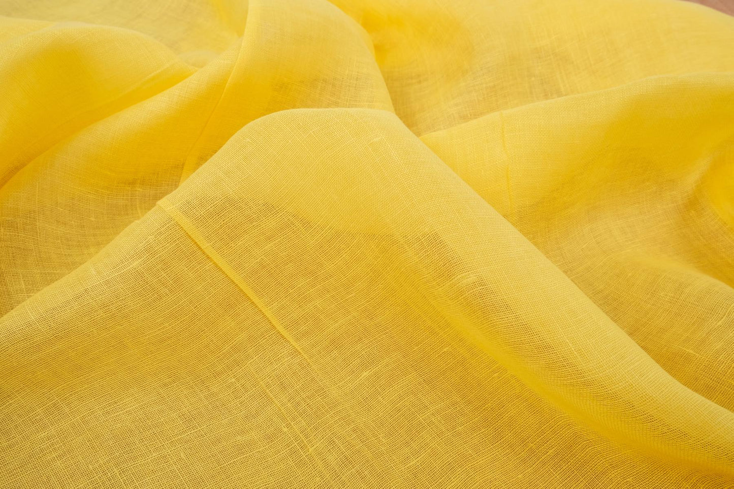 Sheer GAUZE linen fabric - sun yellow - 162SH
